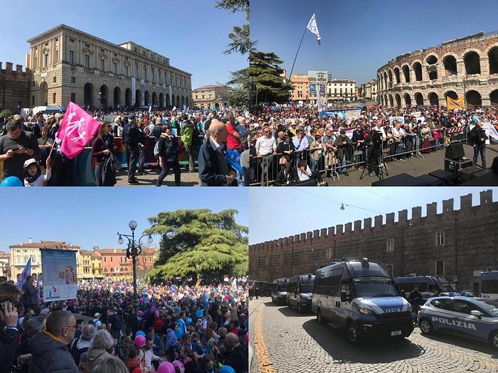 Многотысячные просемейные манифестации и усиленные меры безопасности в итальянской Вероне
