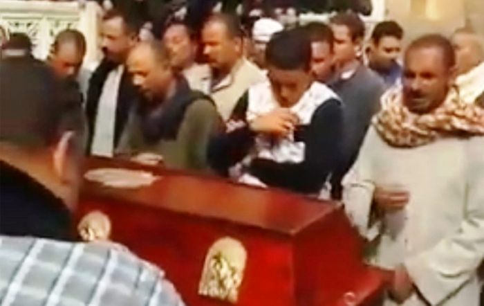 Denied churches, Coptic Christians held another funeral in the middle of Egypt’s streets in early Feb.
