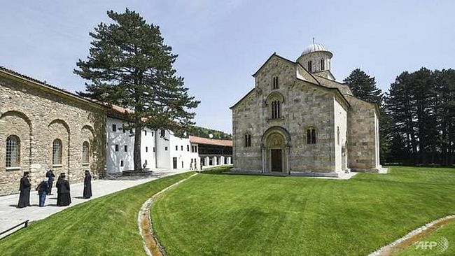 The 14th century Serbian Orthodox Decani Monastery in Kosovo is one of the church's most revered sites. (AFP/Armend NIMANI) 