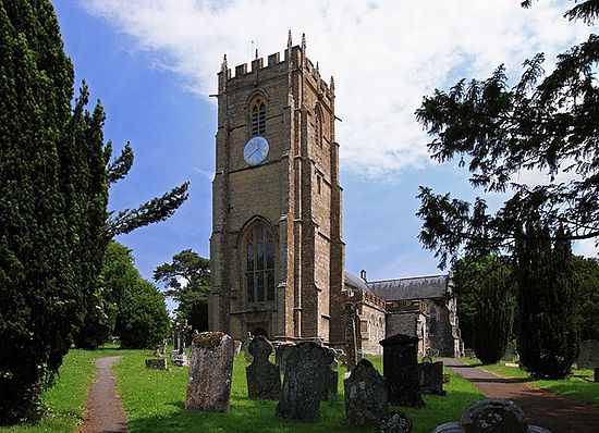 Parish Church of St. Candida and Holy Cross in Whitchurch Canonicorum, Dorset. Photo: Wikipedia.