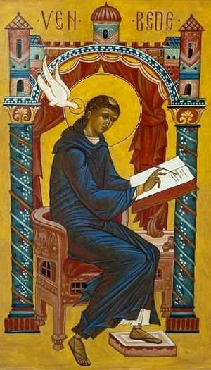 Venerable Bede. Icon by Sr. Jeana Visel, Saint Meinrad Archabbey Library Gallery. Photo: DuBoisCountyHerarld.com.