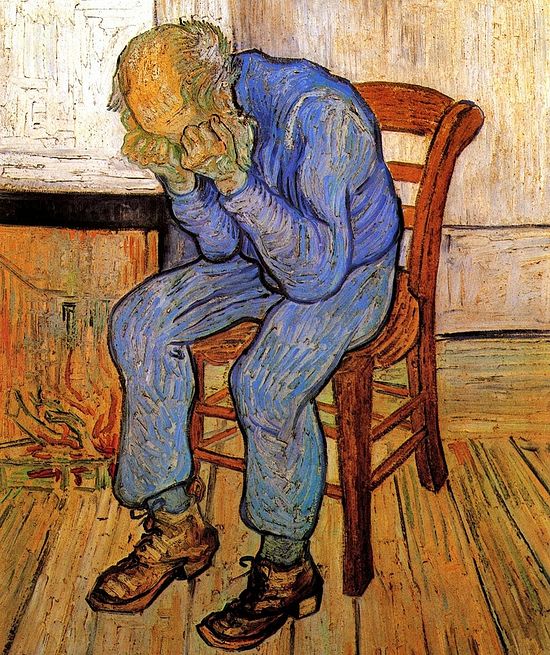 Старик в печали. На пороге Вечности. Художник: Ван Гог Винсент. 1890
