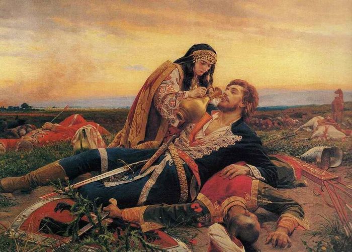 The Kosovo Maidan — An iconic Serbian painting of a woman looking for her love among the dead and wounded after the battle of Kosovo. Photo: Wikipedia