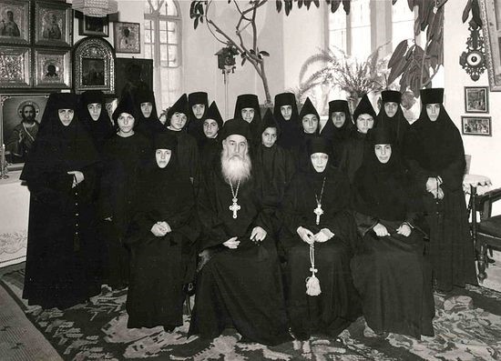 A special photo: Mother Tamara and Fr. Demetrius with Russian Arab sisters of the Russian convent on the Mount of Olives