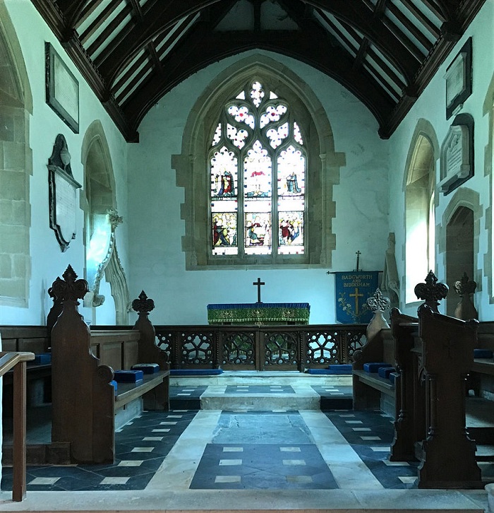 Chancel of St. Congar's Church in Badgworth, Somerset (kindly provided by the parish church of Badgworth)