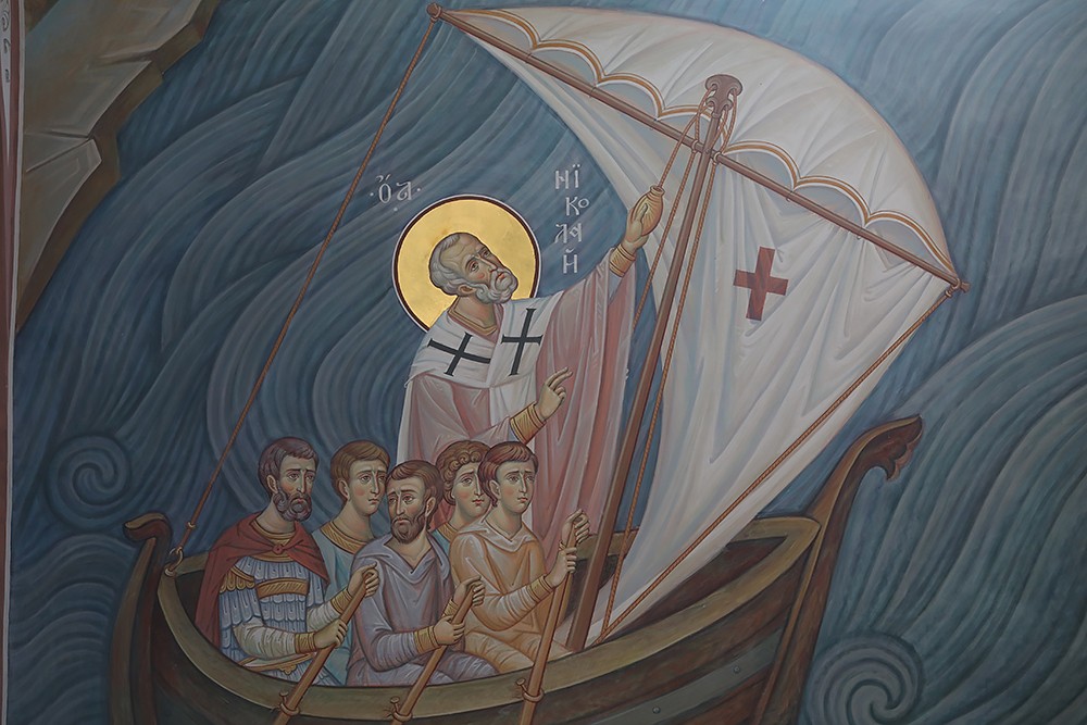 Спасение моряков святителем Николаем. Фрагмент