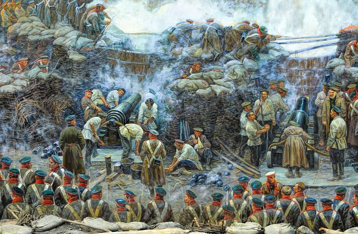 Деталь панорамы Франца Рубо «Оборона Севастополя»