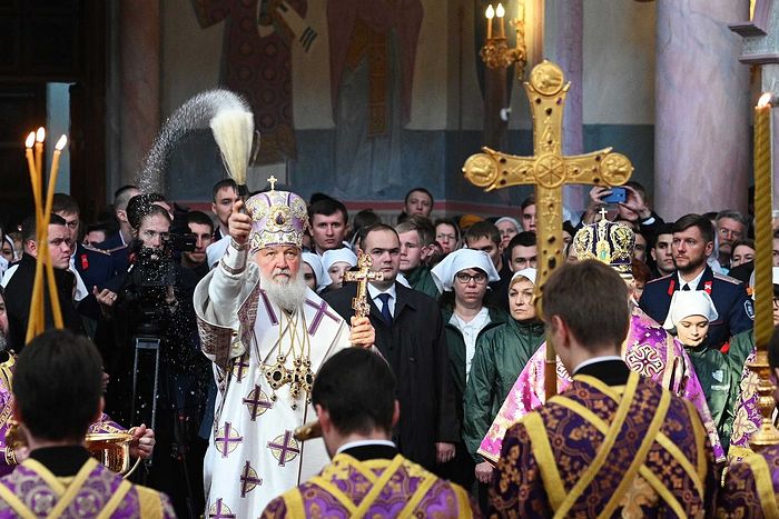 В праздник Воздвижения Честного и Животворящего Креста Господня Святейший Патриарх Кирилл освятил Софийский собор в Самаре