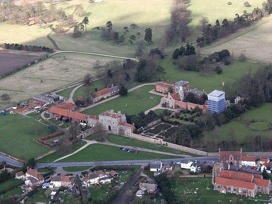 St.Osyth village with the medieval abbey centre and SS Peter & Paul church lower right corner. Nun’s Wood is extreme top left corner.