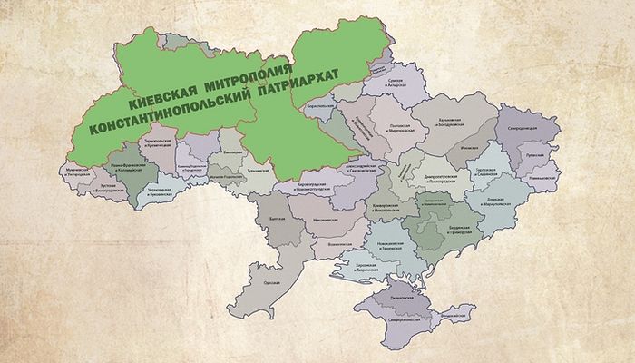 The historical Kiev Metropolia as compared to modern-day Ukraine. Photo: spzh.news