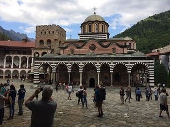 Church of the Nativity of the Theotokos with the Tower of Hrelja, the oldest surviving structure in Rila Monastery