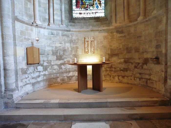 The altar and Saxon rood in St. Anne's Chapel of Romsey Abbey, Hants (provided by Mrs Elizabeth Hallett, Romsey Abbey)