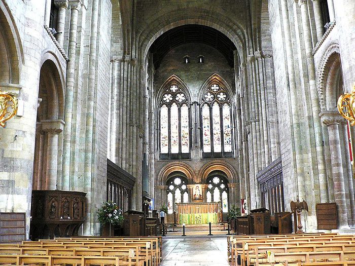 Inside Romsey Abbey, looking east (provided by Mrs Elizabeth Hallett, Romsey Abbey)