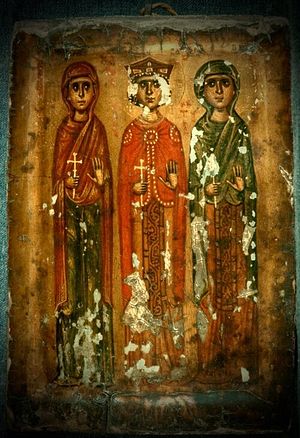 Saints Marina, Catherine, and Barbara, from the Sinai collections