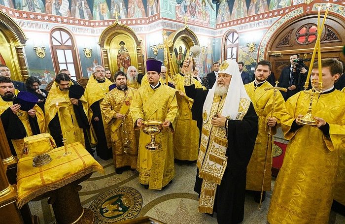 Патриарх Кирилл освятил храм святителя Николая Чудотворца на территории главного офиса компании «ФосАгро» в Москве