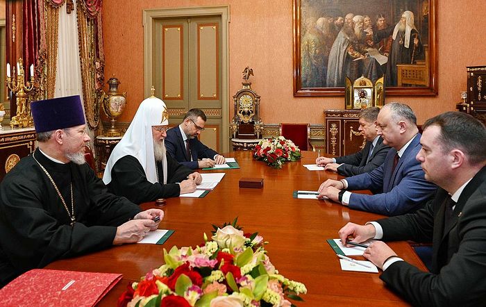 Состоялась встреча Святейшего Патриарха Кирилла с Президентом Республики Молдова Игорем Додоном