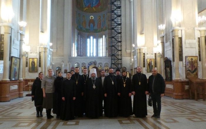 The Ukrainian delegation visiting Holy Trinity Cathedral in Tbilisi. Photo: spzh.news