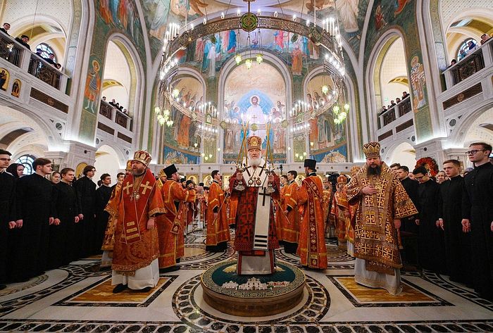 В день памяти священномученика Илариона Святейший Патриарх Кирилл совершил Литургию в Сретенском монастыре в Москве