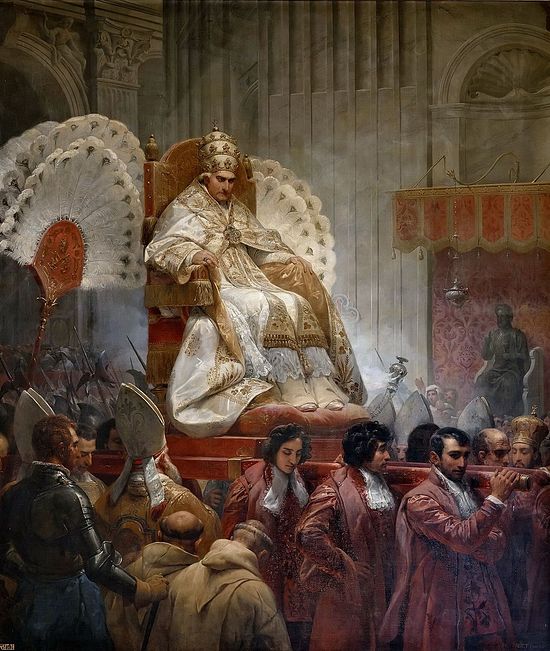 Pope Pius VIII in St. Peter's Cathedral on Sedia Gestatoria (1829). Frank Bernard Dixie
