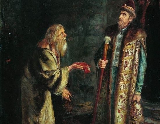 Gregory Grigorievich Myasoedov (1834-1911). Ivan the Terrible in the cell of the Pskov elder Nikolai. Photo: liveinternet.ru