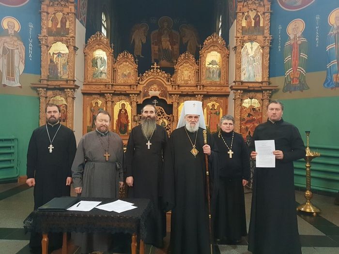 The repentant Dcn. Georgy is on the far right. Photo: ovruch.church.ua