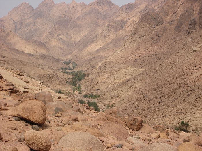The valley where the cave of St. John Climacus is located on Mt. Sinai