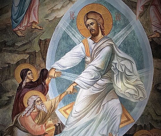Η Ανάσταση του Χριστού. Τοιχογραφία της Εκκλησίας της Αναστάσεως του Χριστού και των Νέων Μαρτύρων και Ομολογητών της Ρωσικής Εκκλησίας. Η Ιερά Μονή Σρέτενσκι.