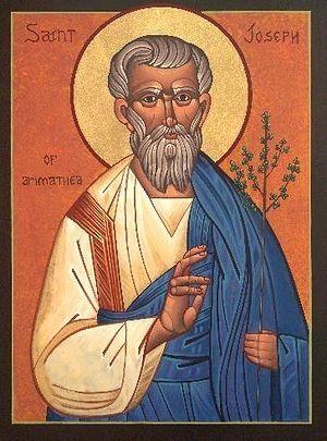 An icon of St. Joseph of Arimathea by J Cole (taken from the website of the All-Merciful Savior's Church, Austin, Texas)