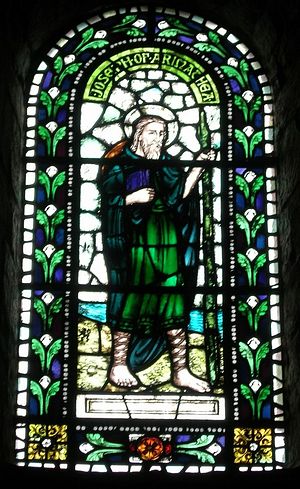 St. Joseph of Arimathea depicted on stained glass at St. Magnus's Cathedral, Kirkwall, Orkney (kindly provided by Dr. Avril Lumley Prior)