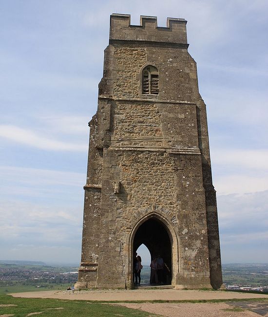 The tower of St. Michael's Church on top of Glastonbury Tor, Somerset