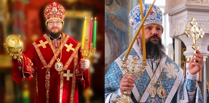 Bishop Ignaty of Kostomuksha (left, kosta.cerkov.ru), Bishop Ignaty of Armavir (right, obzor.io)