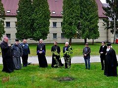 Catholics, Uniates, Ukrainian schismatic plant “unity” tree at Catholic seminary