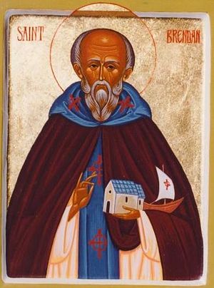 A modern Orthodox icon of St. Brendan the Navigator