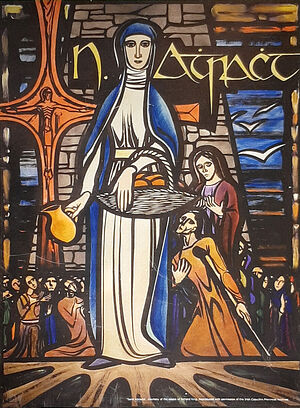 Репродукция витража св. Аттракты работы Ричарда Кинга (любезно предоставлено - Fr. Joseph, the Gurteen parish, Sligo)