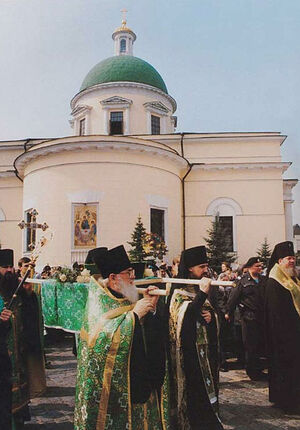 Перенесение мощей преподобного Саввы Сторожевского из Данилова монастыря в основанную им обитель