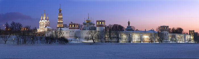 Μονή Νοβοντέβιτσι, χειμώνας, ηλιοβασίλεμα © sirer