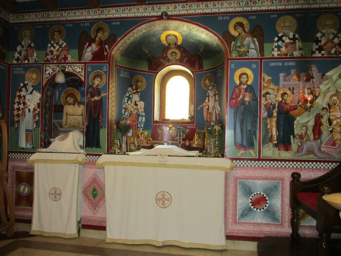 The altar in the church at the Monastery of the Holy Archangels