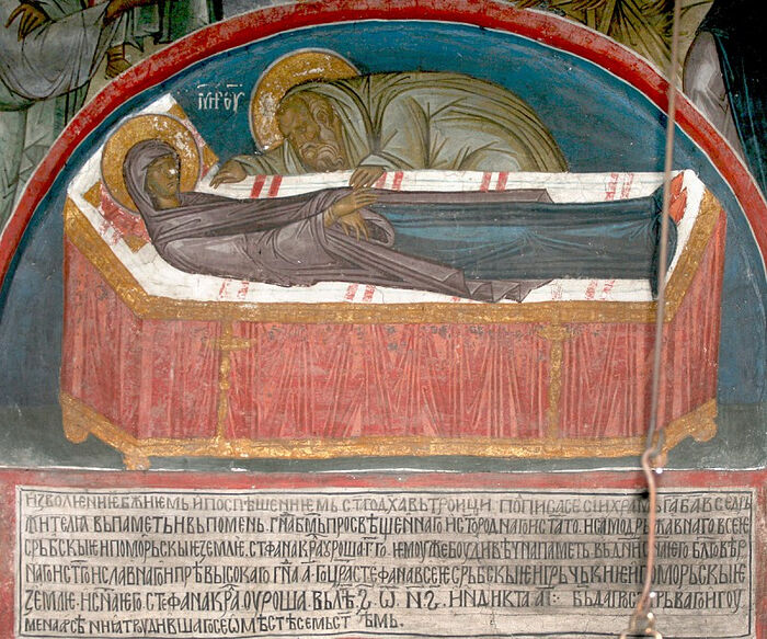Dormition fresco from Dečani Monastery, 14th C.