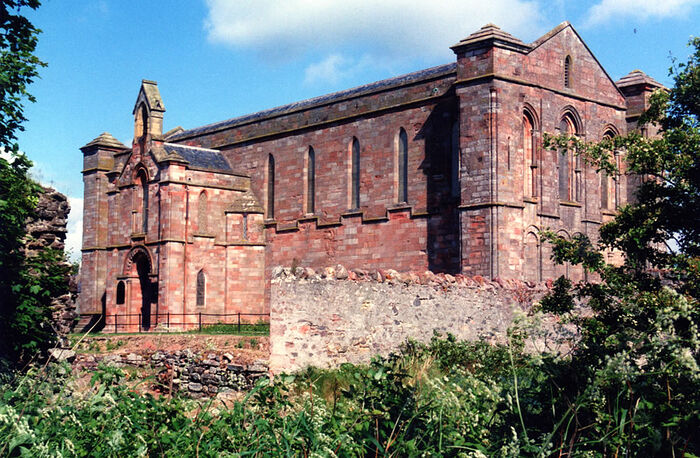Exterior of the Coldingham Priory Church, Scottish Borders (used with kind permission of the Minister of Coldingham Priory).