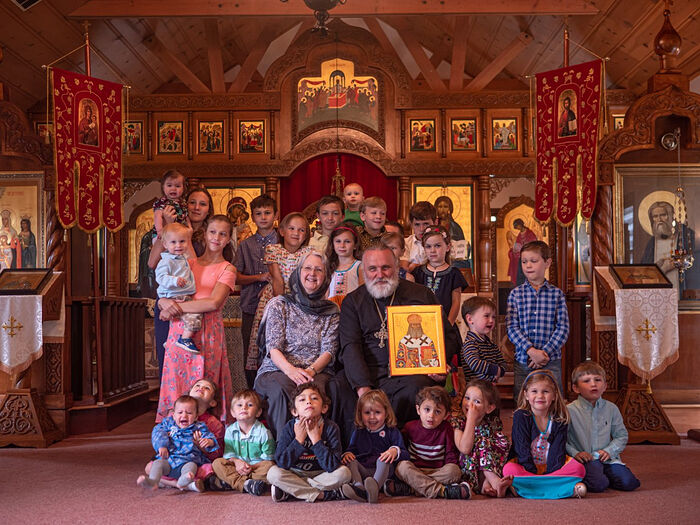 Fr. George and Matushka Elena with their grandchildren, June 2018