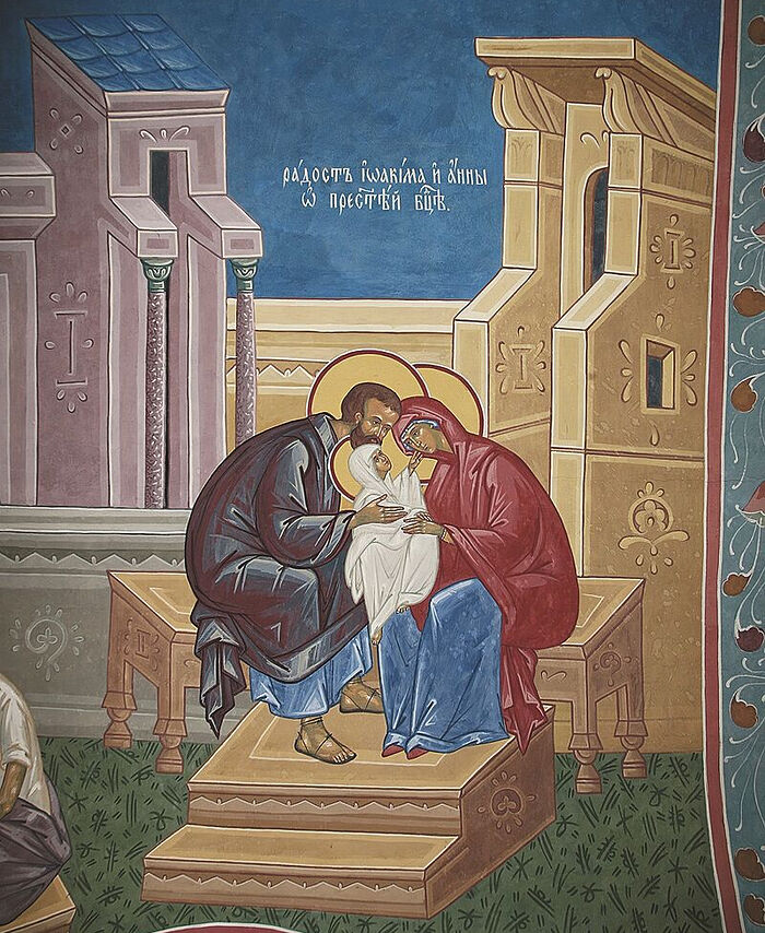 Радость святых праведных Иоакима и Анны. Фреска обители
