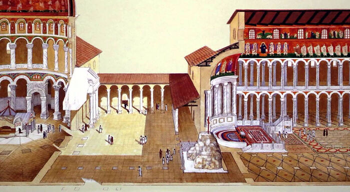 «Церковный комплекс на Святых местах Иерусалима в IV веке (реконструкция)»