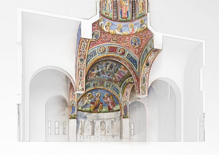 Σκίτσο των τοιχογραφιών ενός ναού. Σχεδιαστής ο Αλεξάντρ Λαβντάνσκι