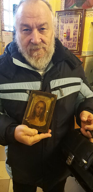 Alexander with the icon given him by Elder Gabriel
