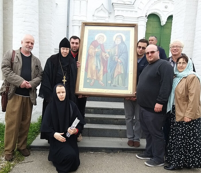 The creative team for the film about Elder Gabriel with Abbess Eustolia in Godenovo