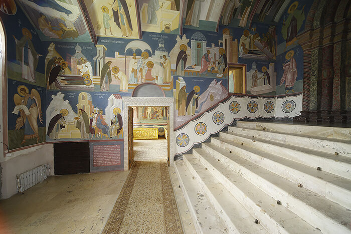Narthex of the Holy Trinity Cathedral, Holy Trinity St. Sergius Lavra. Painted in 2008.
