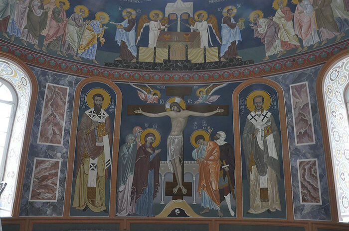 Painting of the Trinity Cathedral in Diveyevo.
