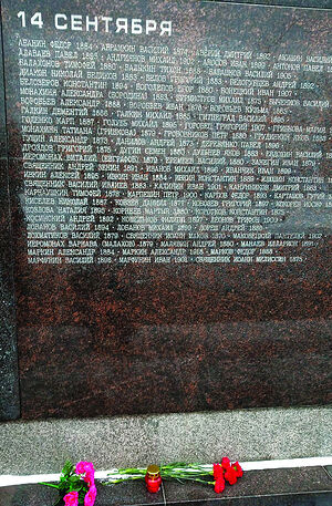 Убиенные на Бутовском полигоне 14 сентября 1937 года 