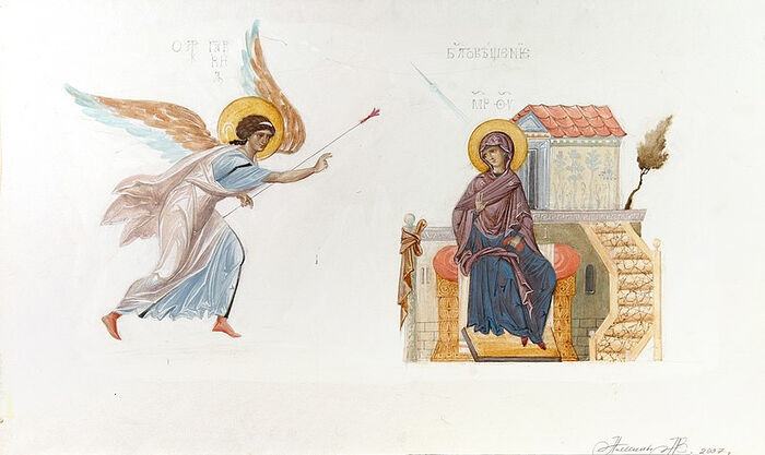 Sketch of the Annunciation. Belgorod, 2007.
