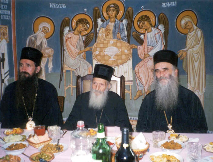 Metropolitan Amfilohije (Radovic) with Patriarch Pavle. Photo by Svetlana Luganskaya.